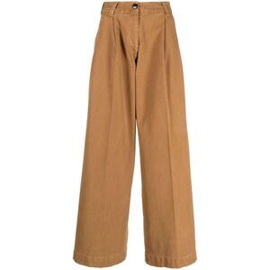 GABRIELE PASINI Wide Leg Pleated Trousers Women BROWN Pants